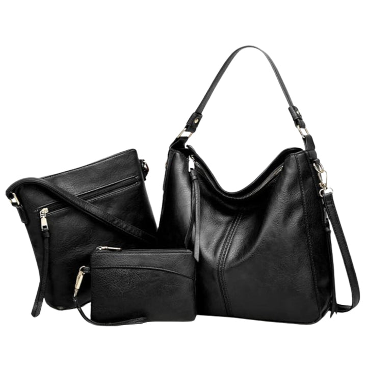 Lizel | Luxury Leather 3-Piece Hobo Bag Set