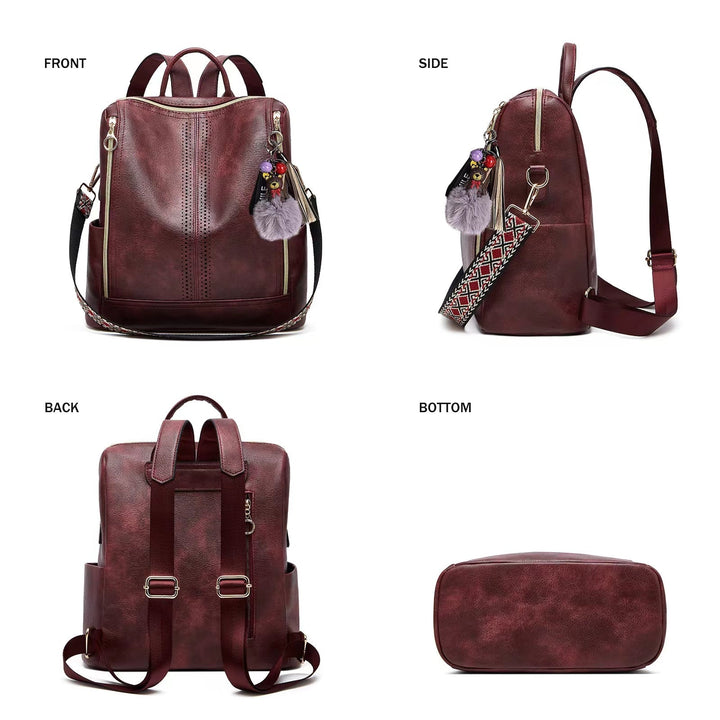 Mara | Luxury Leather 2-in-1 Convertible Backpack + Free Pouch