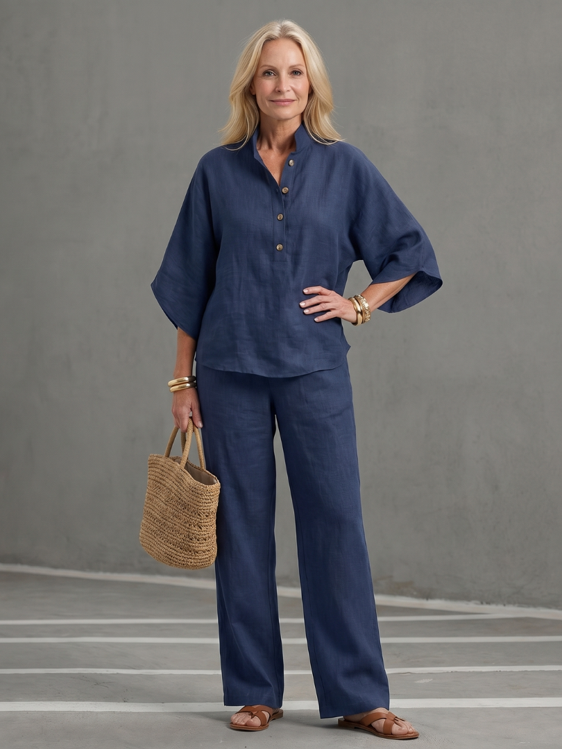 Amity | Button Front Relaxed Tunic Trouser Set