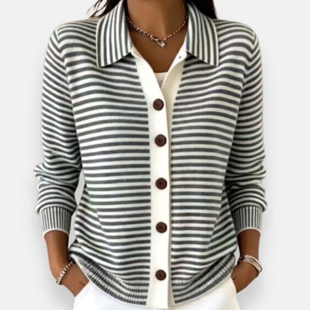 Norah | Striped Button Cardigan