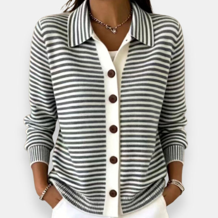 Norah | Striped Button Cardigan