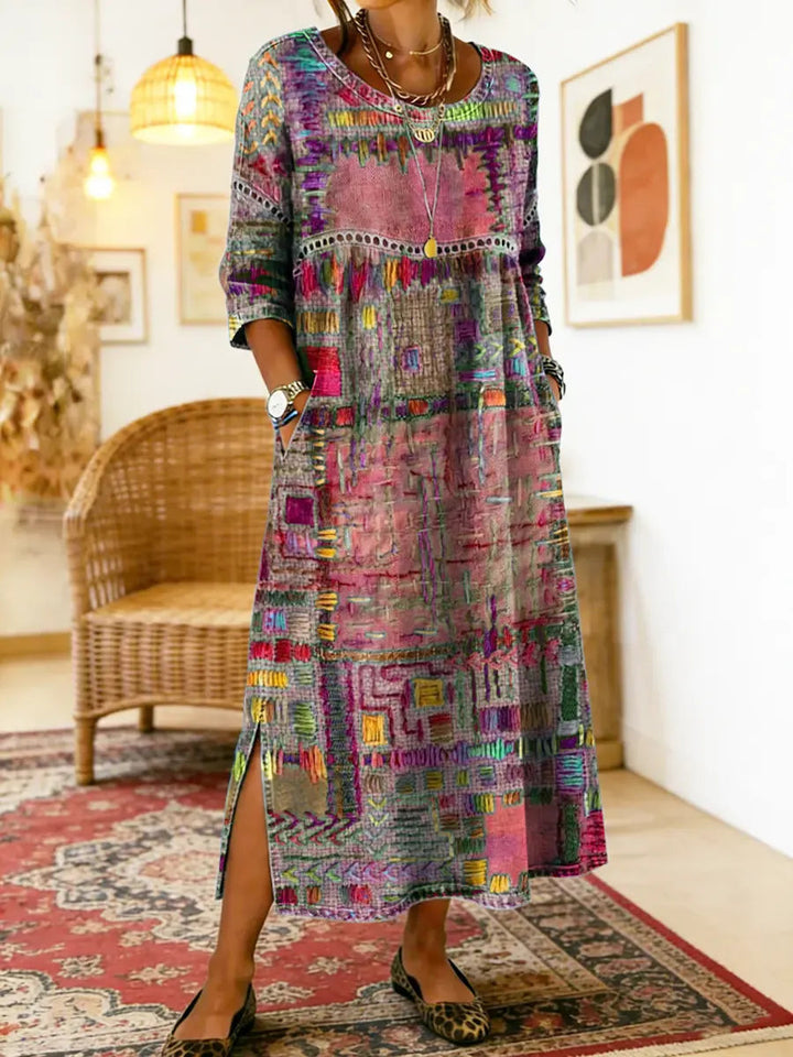 Mauie | Denim Dress with Ethnic Patchwork