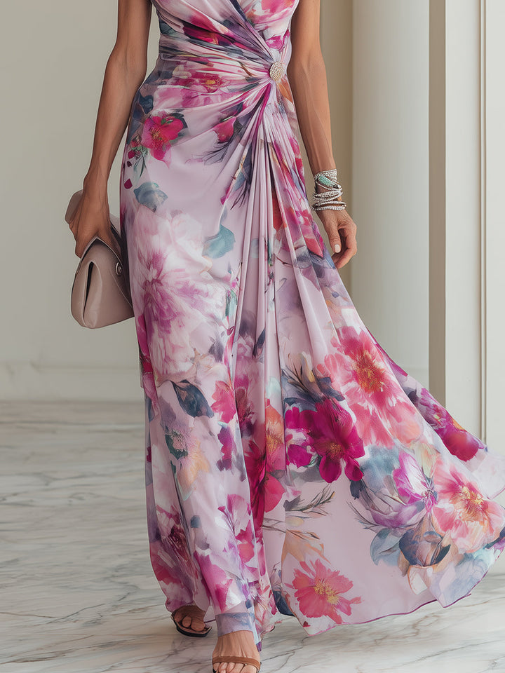 Elizabet | Elegant Floral Wrap Maxi Dress