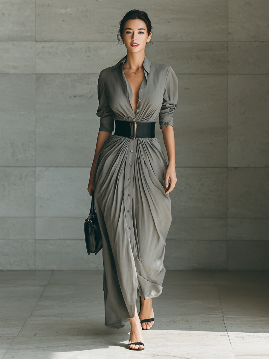 Zéphyrine | Pleated Long Dress