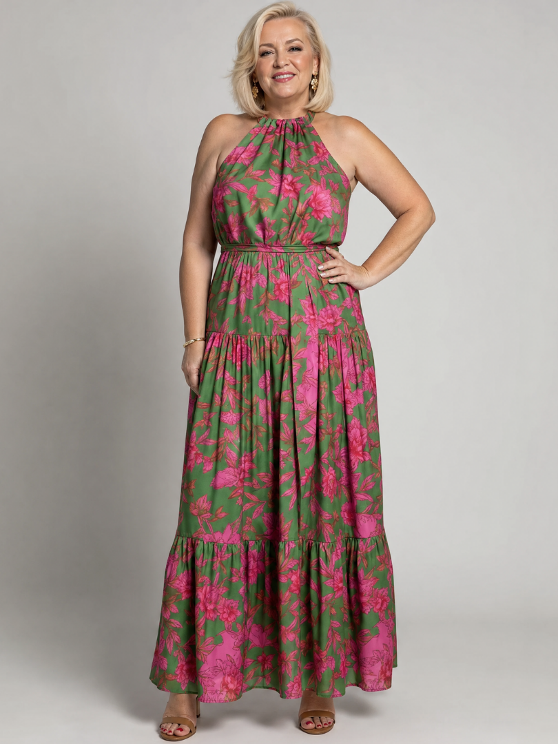 Rowen | Draped Midi Dress with Belt
