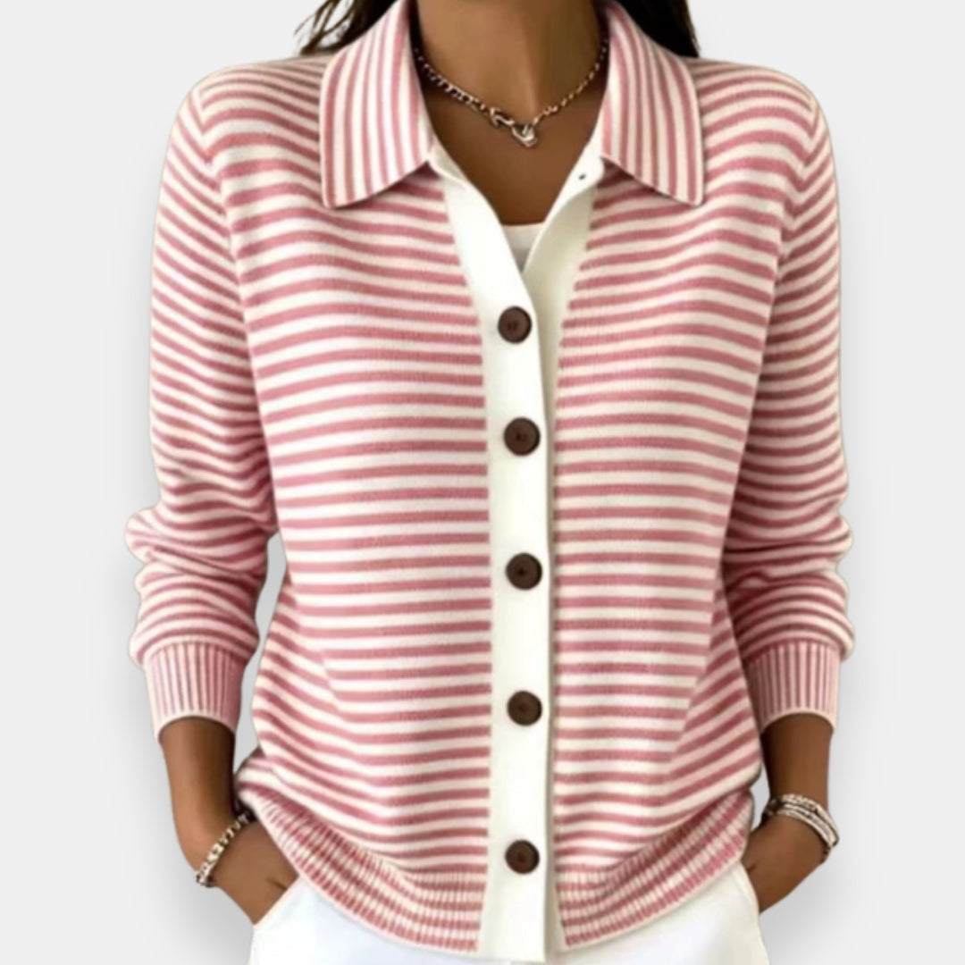 Norah | Striped Button Cardigan