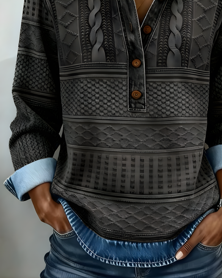 Rhian | Half-Button Collared Pullover