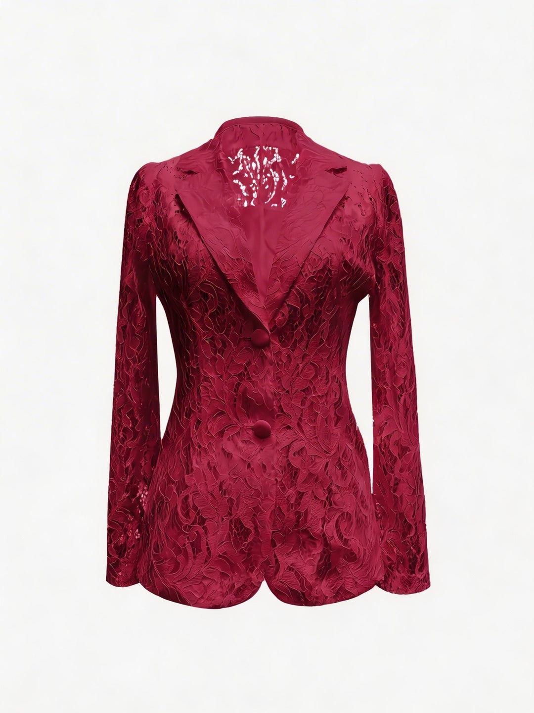 Wyonna | Floral Lace Semi-Sheer Long Sleeve Blazer