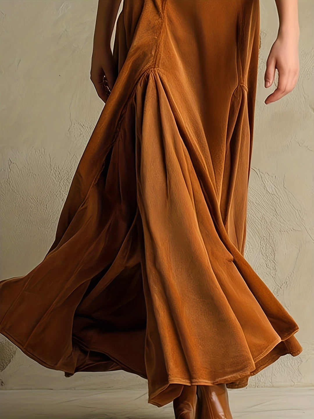 ELOWENNA | ELEGANT DRESS WITH BUTTON PLACKET, COLLAR, AND 7/8 SLEEVES