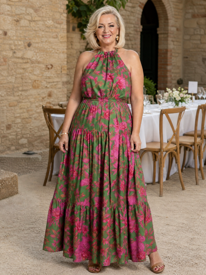 Rowen | Draped Midi Dress with Belt
