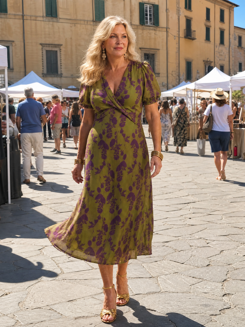 Virel | Floral Pattern Midi Dress