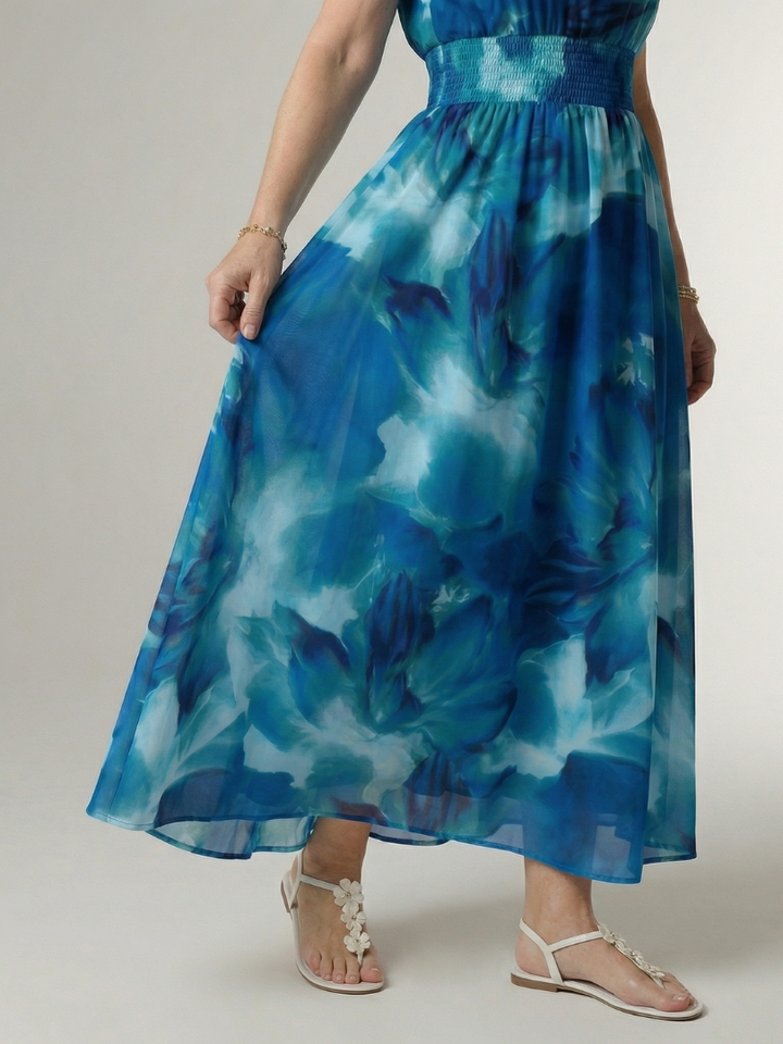 Sylin | Midi Dress with Deep Neckline and Halter Neck