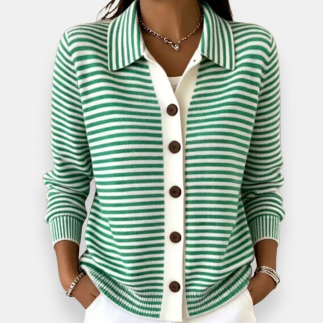 Norah | Striped Button Cardigan