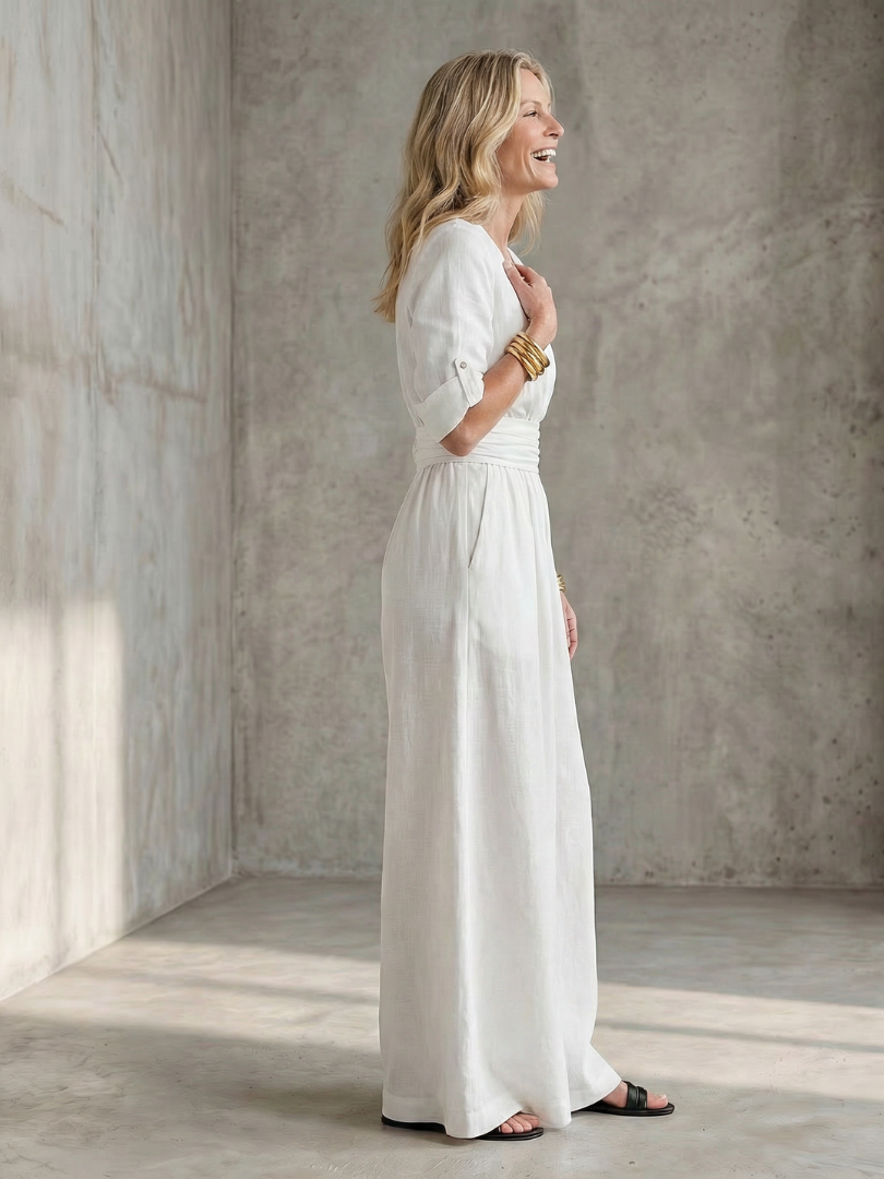 Wanda | Cross Front Wide Leg Jumpsuit