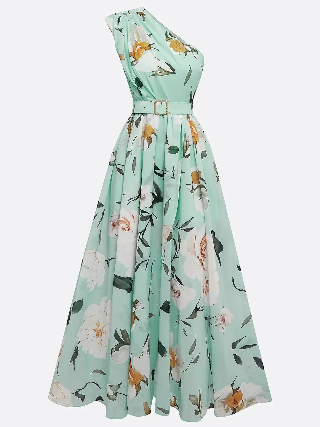 Julie | Chiffon Floral Chiffon Green Chiffon Maxi Dress