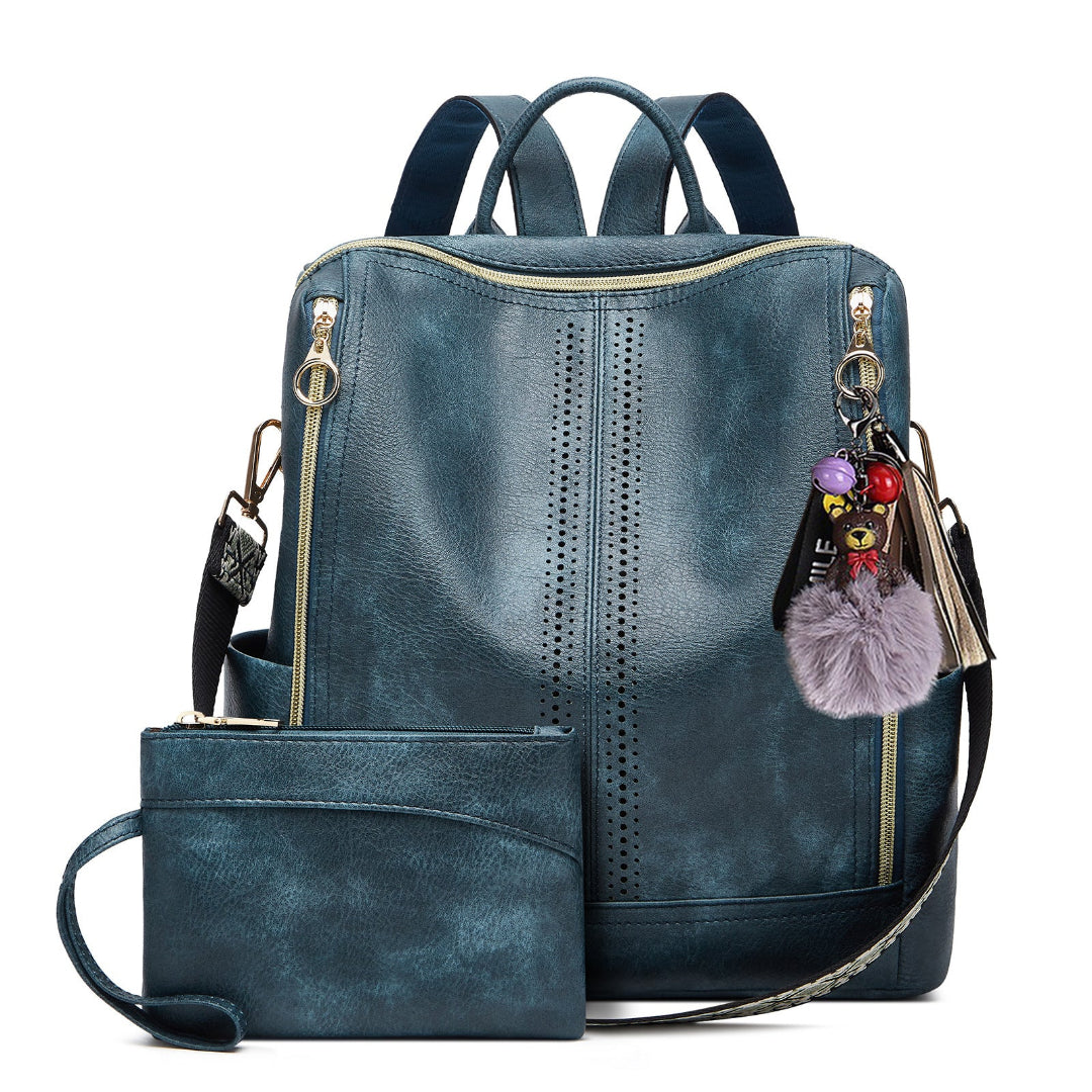 Mara | Luxury Leather 2-in-1 Convertible Backpack + Free Pouch