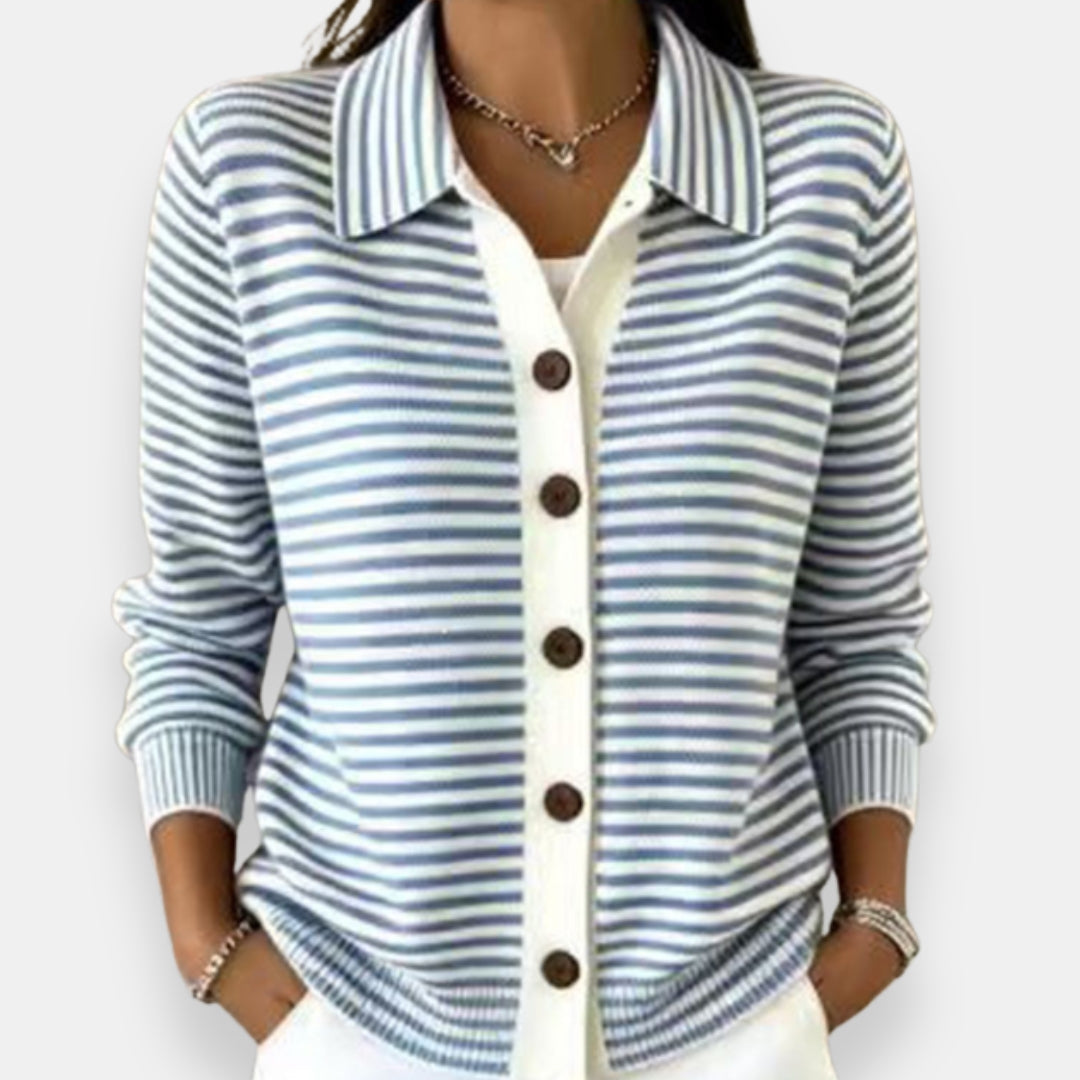 Norah | Striped Button Cardigan
