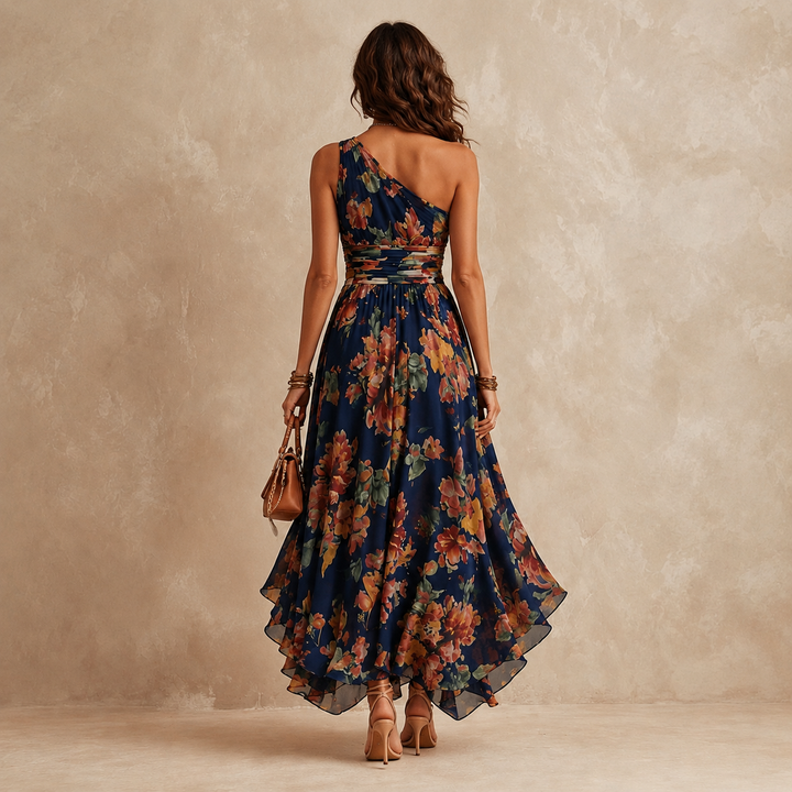 Anika | One-Shoulder Floral Maxi
