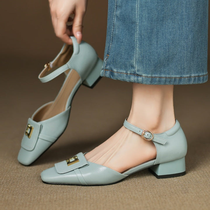Elvane | Buckle Leather Mary-Janes