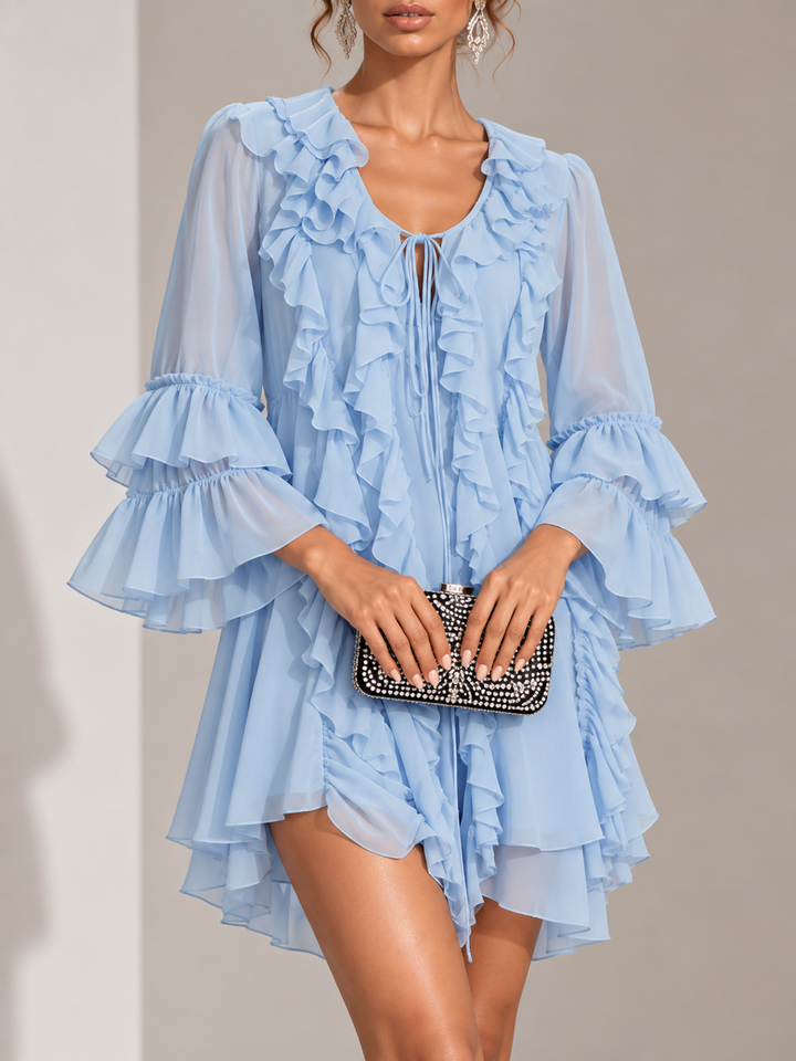 Ellanie | Elegant Short Ruffle Dress