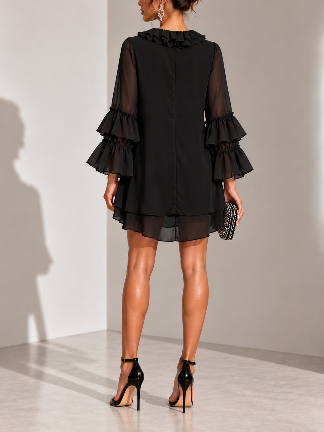 Ellanie | Elegant Short Ruffle Dress