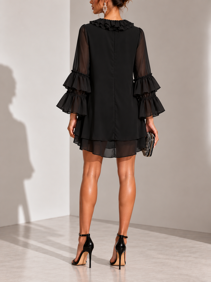 Ellanie | Elegant Short Ruffle Dress