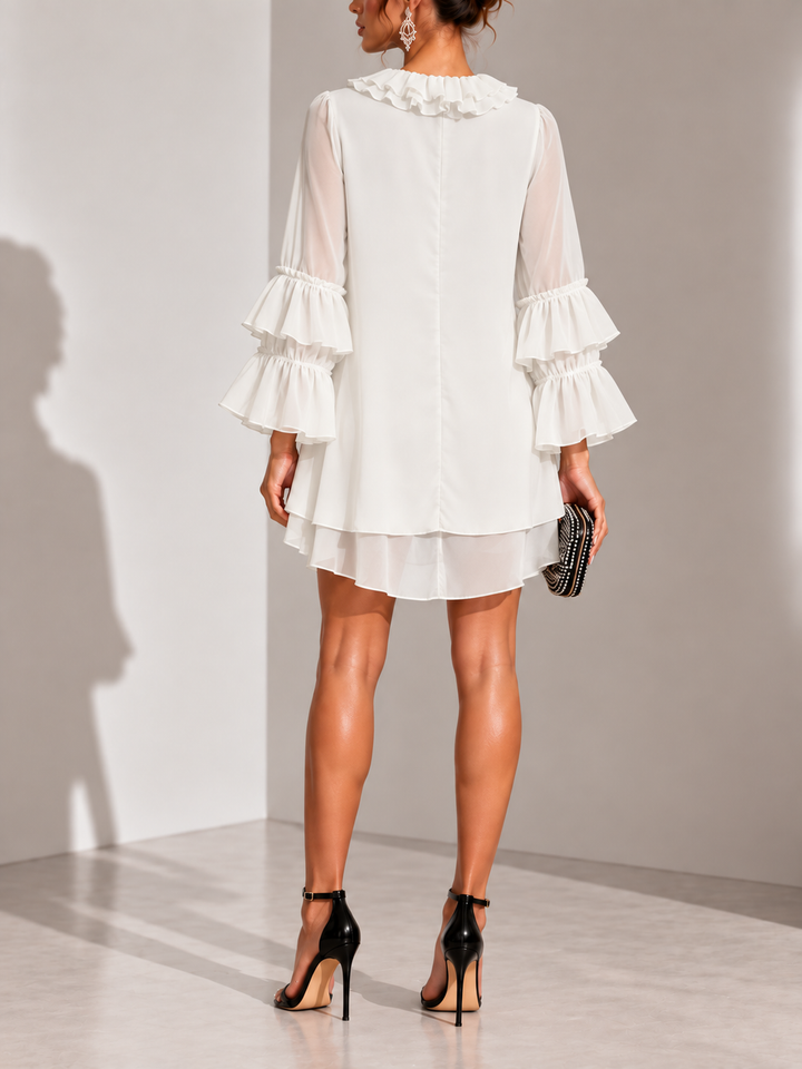 Ellanie | Elegant Short Ruffle Dress