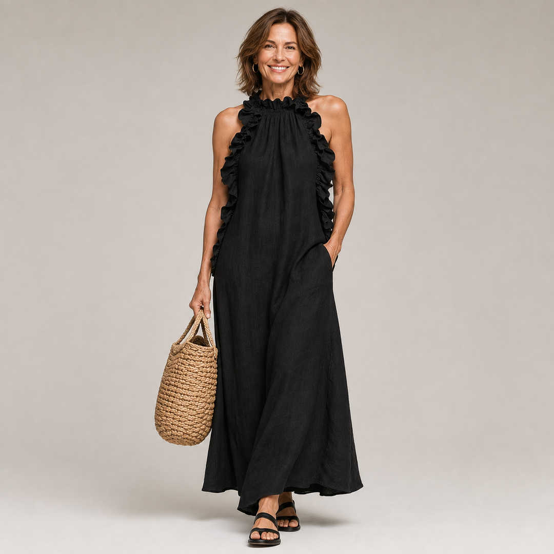 Arabella | Soft Ruffle Statement Maxi Dress