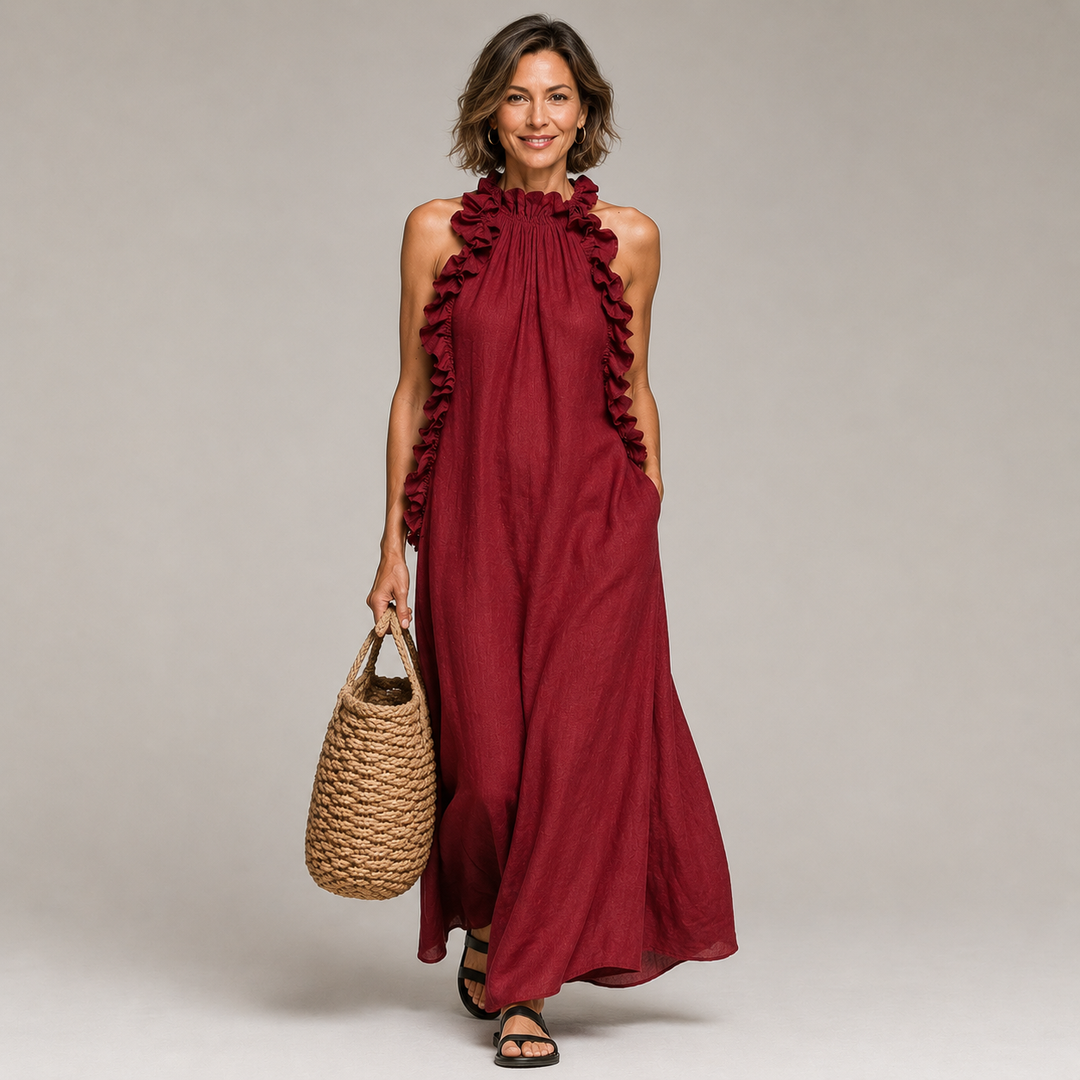 Arabella | Soft Ruffle Statement Maxi Dress