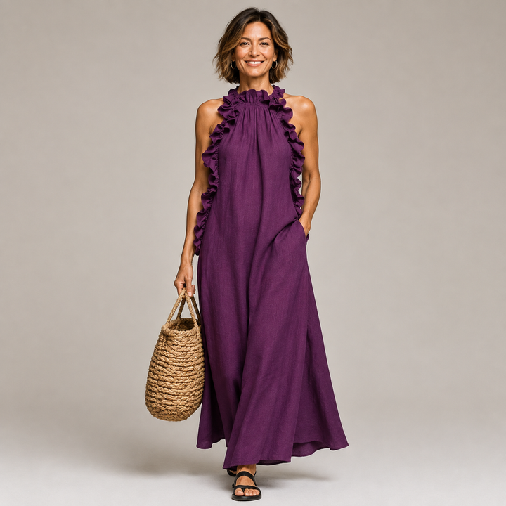 Arabella | Soft Ruffle Statement Maxi Dress