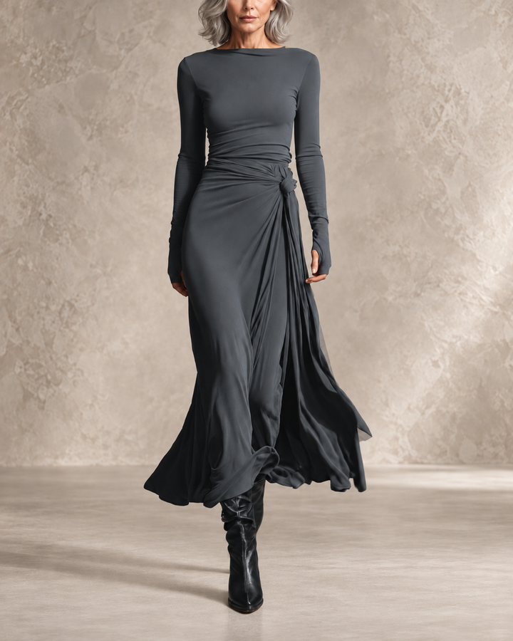 YASMINA | MAXI DRESS WITH SIDE TIE