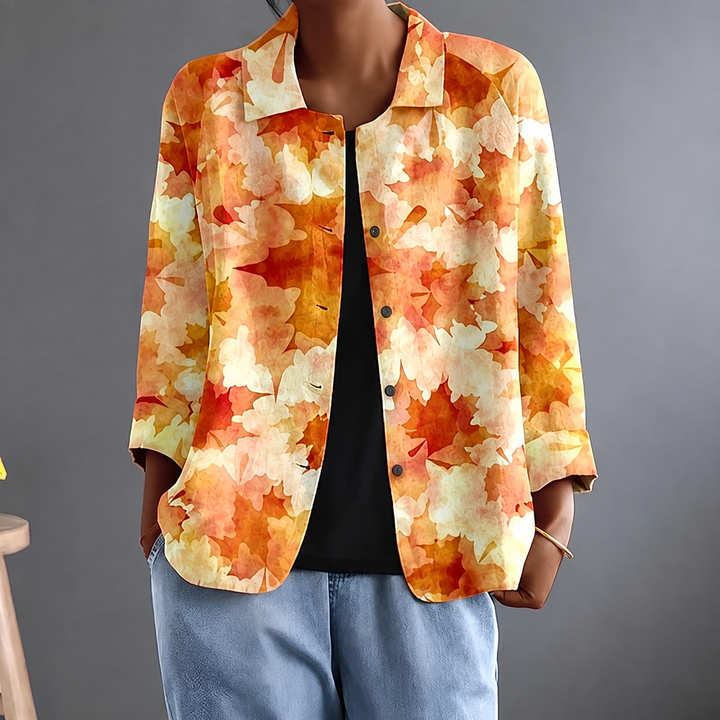 Nolly | Baroque Scrollwork Open Shirt Blouse