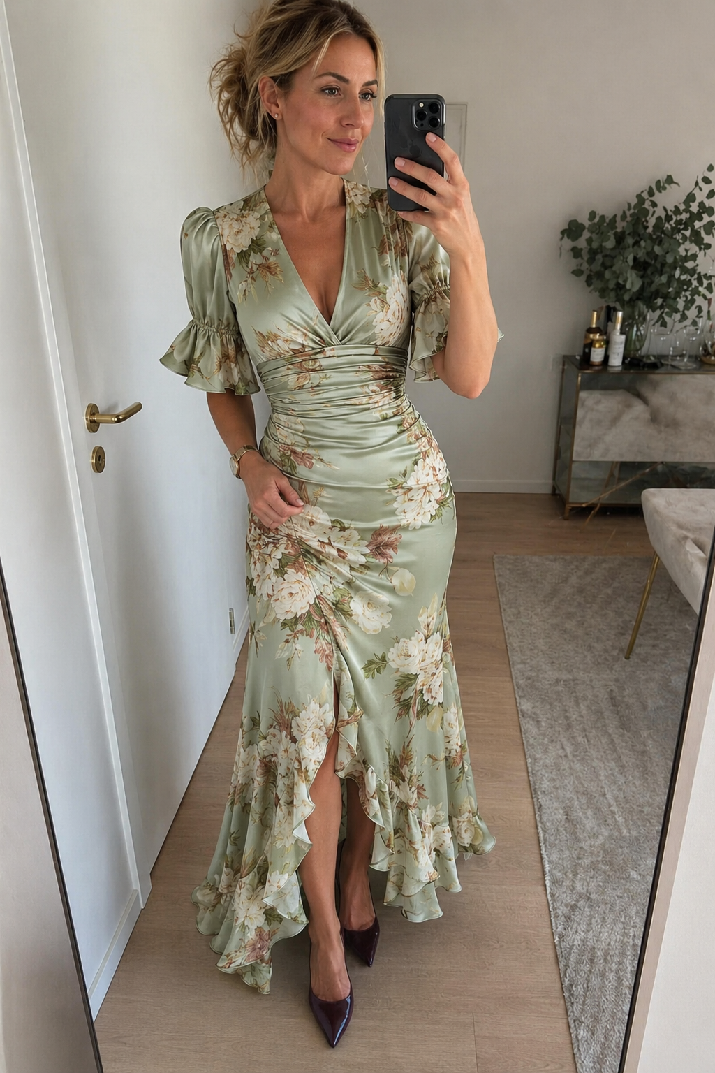 Gianna | Ruched Floral Maxi Dress