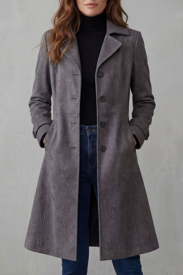 Dolores | Vintage suede finish – Longline coat