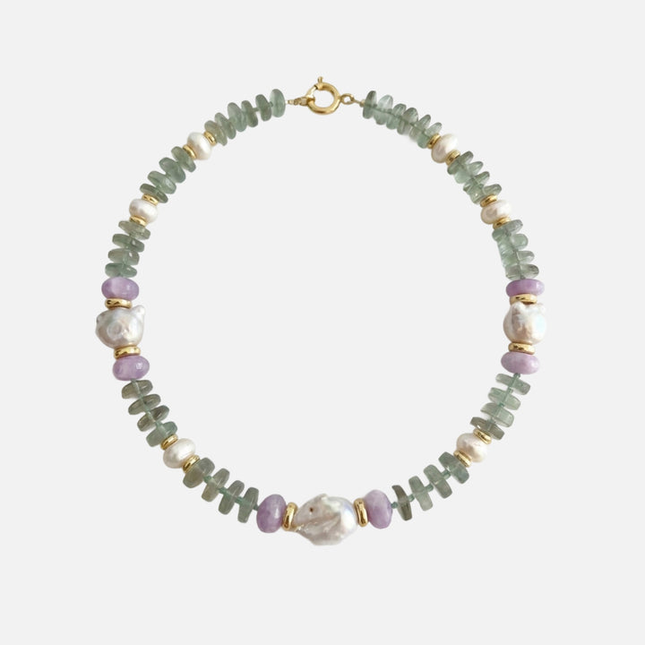Pauline | Green Jade Pearl Necklace