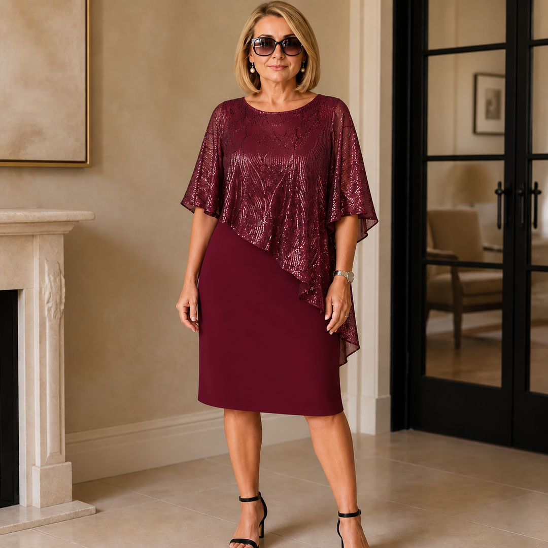 Paulita | Sequin Asymmetrical Mini Dress