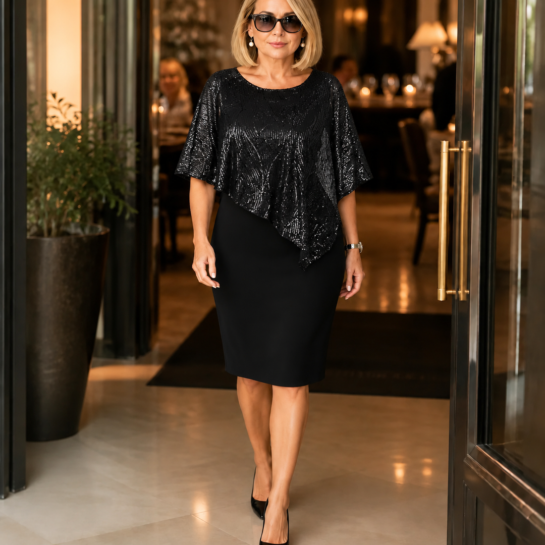 Paulita | Sequin Asymmetrical Mini Dress
