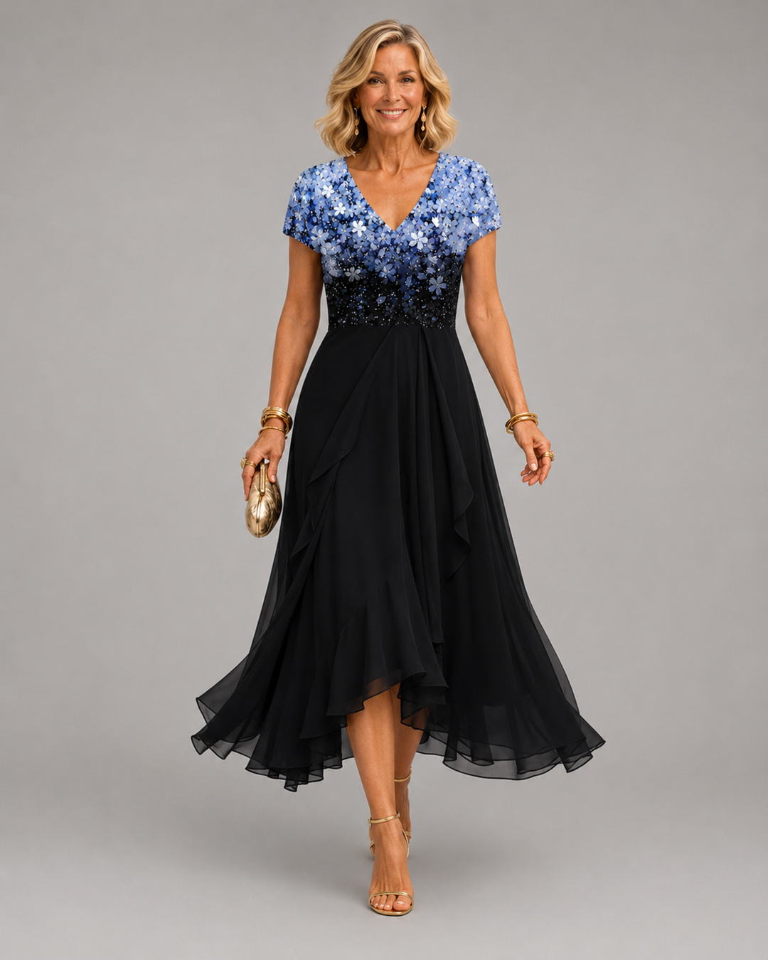Elisandra | Elegant Dress with Lace Patchwork