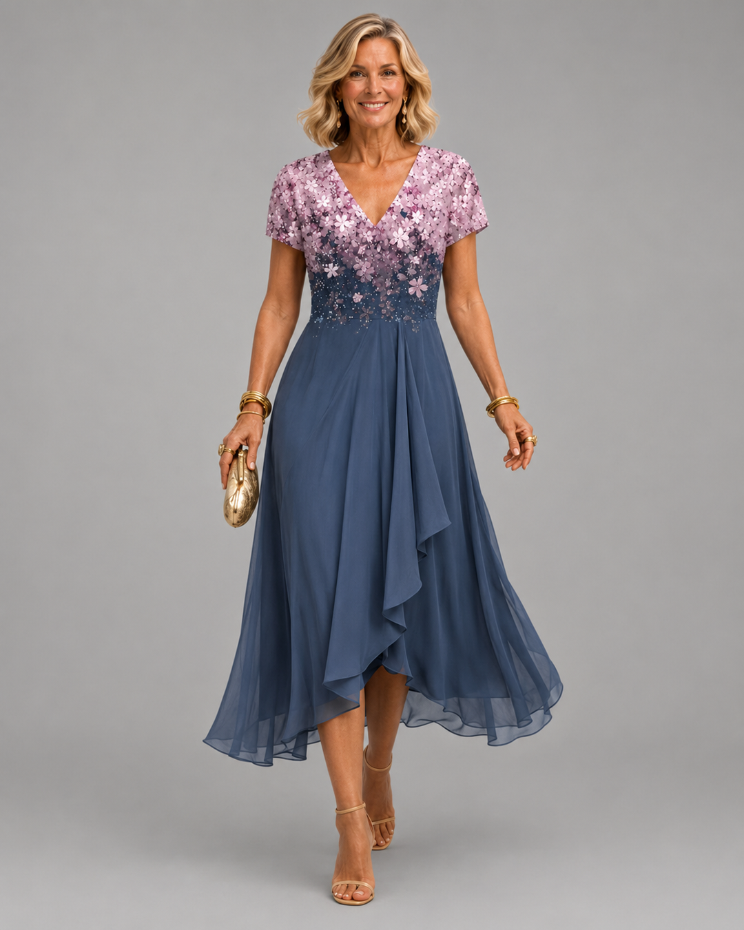 Elisandra | Elegant Dress with Lace Patchwork