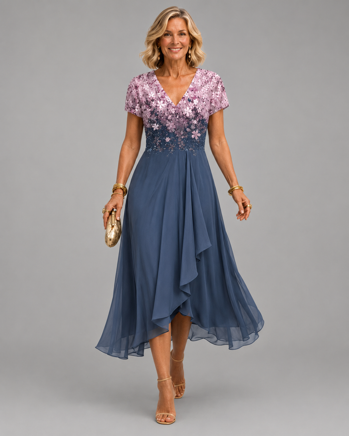 Elisandra | Elegant Dress with Lace Patchwork