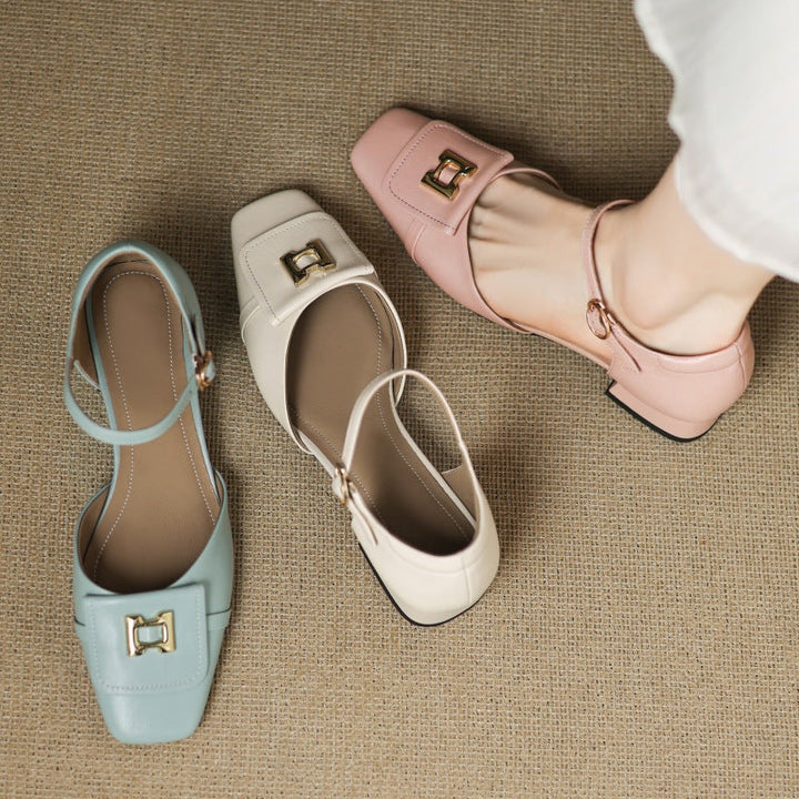 Elvane | Buckle Leather Mary-Janes