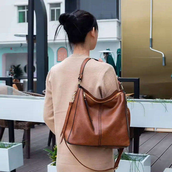Lizel | Luxury Leather 3-Piece Hobo Bag Set