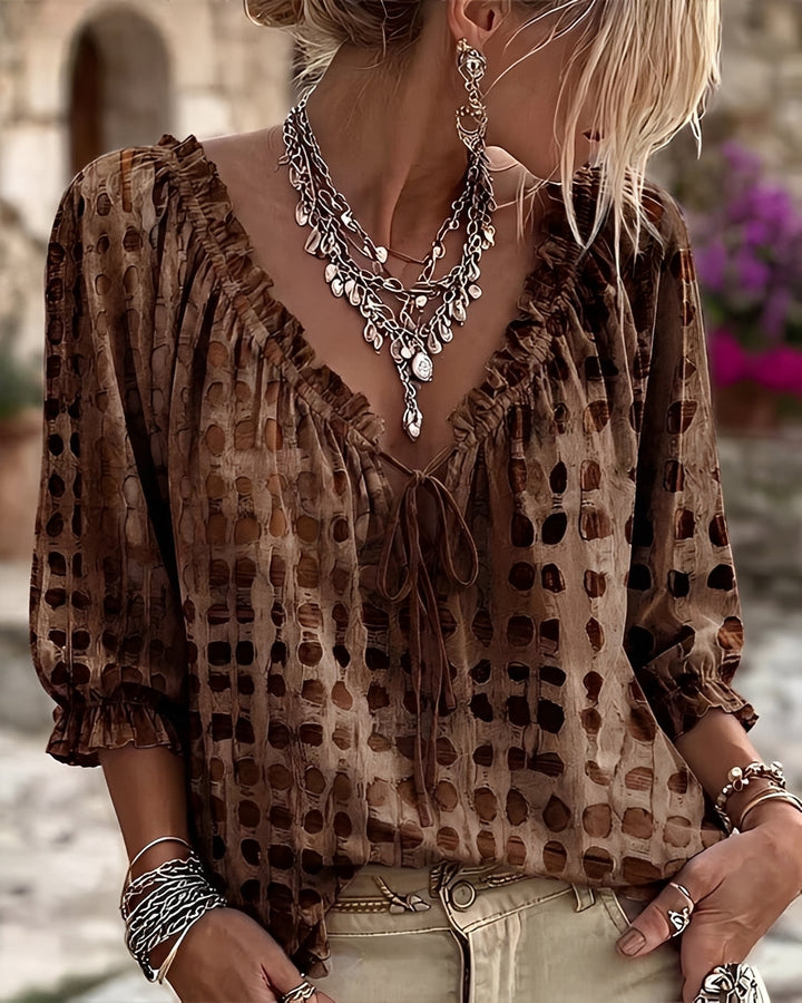 Christa | Fashionable Polka-Dot Blouse