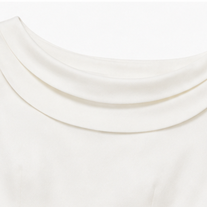 Disa | Draped-Neck Pleated A-Line Wedding Guest Dress