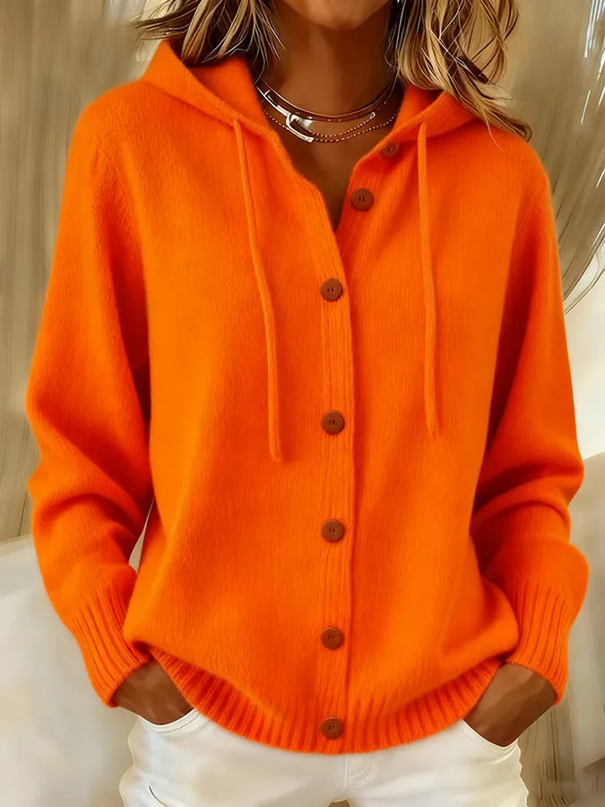 Alicia | Cozy Buttoned Hooded Cardigan