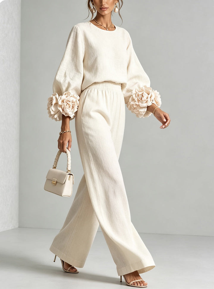 Lindsay | Comfortable Matching Set With Flowers