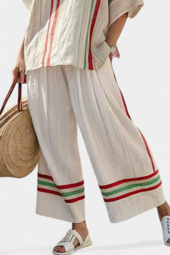 Truvane | Comfortable Boho Print Blouse &amp; Loose-Fit Pants