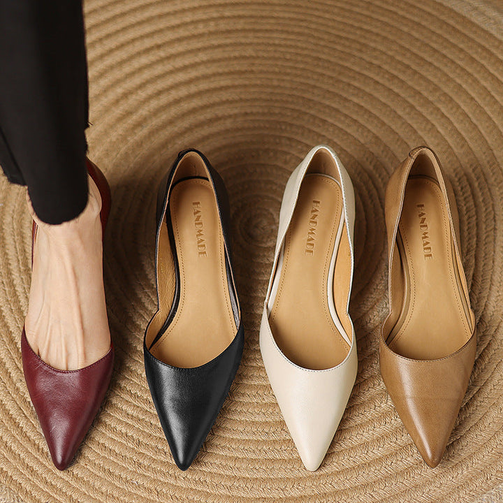 Ceyra | Leather Kitten Heels