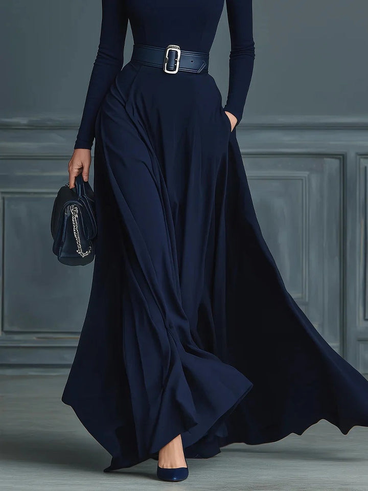 CORTLISS | HIGH-COLLARED MAXI DRESS