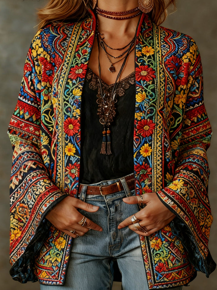 Desiree | Boho Embroidered Kimono Cardigan